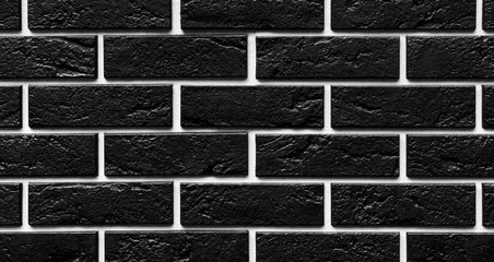black brick wall for designers background texture