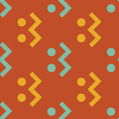 Creature running seamless pattern. Strict line geometric pattern for your design.