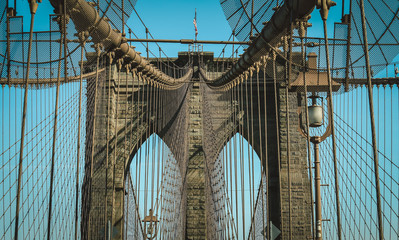 Closeup of Manhattan Bridge,  New York City