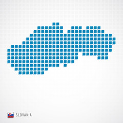 Fototapeta na wymiar Slovakia map and flag icon