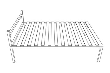Base orthopedic bed wireframe low poly mesh vector illustration.