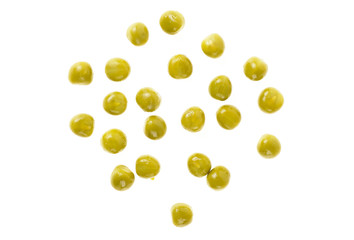 Marinated green peas on a white background