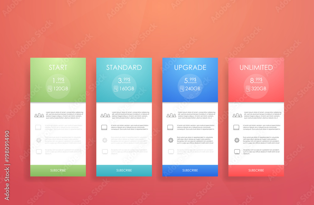 Aufkleber four banner for the clouded sky service. price list, hosting plans and web boxes banners design. fou