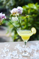 Refreshing coctail in fancy glass