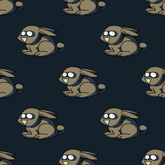 Fototapeta premium Funny little rabbit seamless pattern. Original design for print or digital media.
