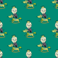 Foolish prince seamless pattern. Original design for print or digital media.