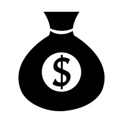 Money bag icon, moneybag flat simple cartoon illustration