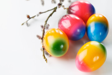 Easter eggs on white background