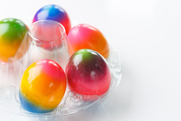 Easter eggs on white background