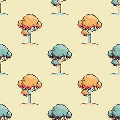 Trees seamless pattern. Original design for print or digital media.