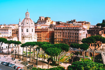 View of the Piazza Foro Traiano, Rome, Italy.