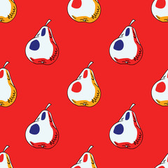Pears seamless pattern. Original design for print or digital media.