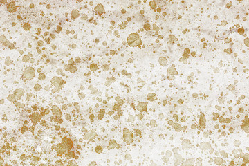 Brown coffee stains splashes isolated on white paper background