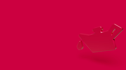 3D Icon of oil isolated on a red background.