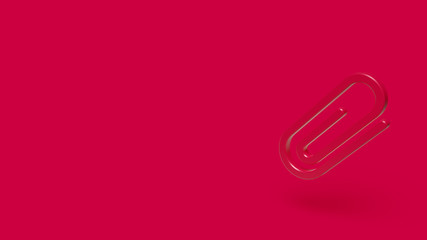 3D Icon of attachment  isolated on a red background.