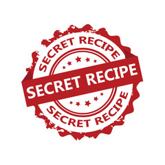 Secret recipe grunge rubber stamp