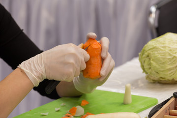 artistic peeling of carrots