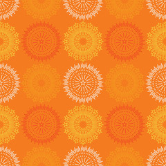 Fire work flowers symmetry seamless pattern. Suitable for screen, print and other media.