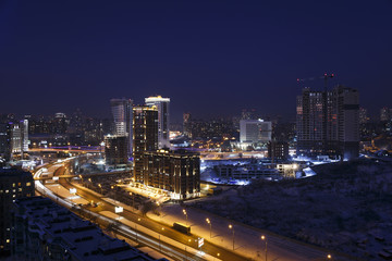 Fototapeta na wymiar View of the night Novosibirsk