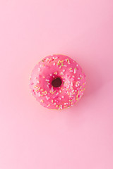 Pink donut with sprinkles