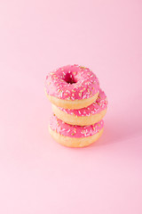 Stack of pink donuts