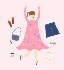 Young woman illustration.