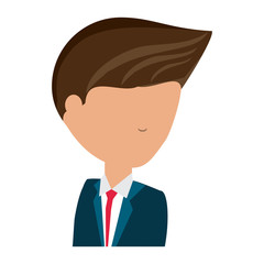 avatar businessman icon over white background, colorful design.  vector illustration