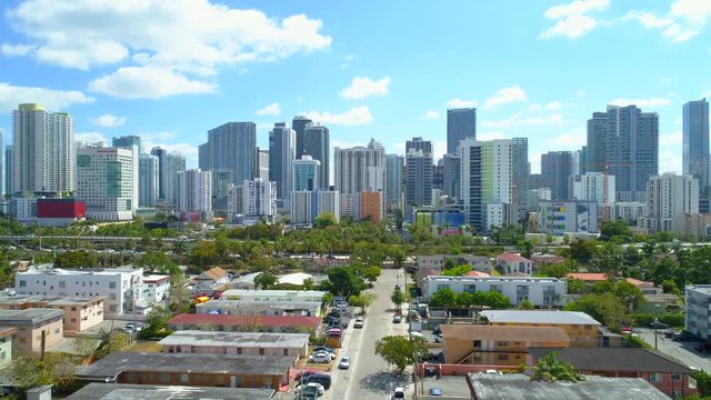 Aerial drone footage Downown Miami Brickell 4k 30p