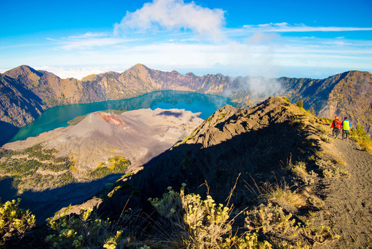 View of the Rinjani volcano crater - Lombok, Indonesia.