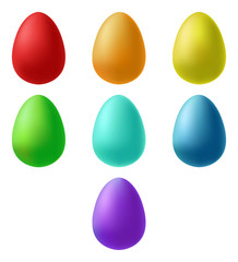 Set of easter eggs. Vector illustration in cartoon style.