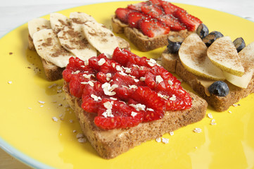 Fruit berry and peanut butter sendwich
