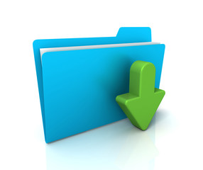 download file or folder icon concept  3d illustration