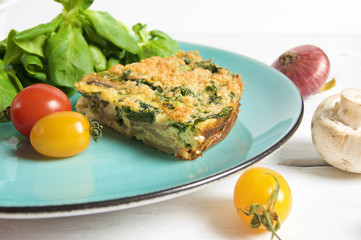 Healthy spinach and mushroom frittata