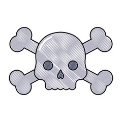 danger skull icon over white background, colorful design. vector illustration