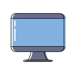 computer monitor icon over white background, colorful design.  vector illustration