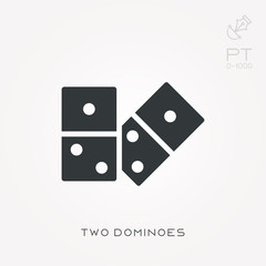 Silhouette icon two dominoes