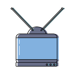 Fototapeta premium retro television icon over white background, colorful design. vector illustration