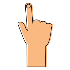 hand pointing icon over white background, colorful design.  vector illustration