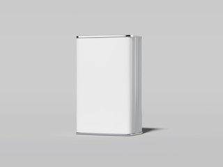 Blank white tin can. 3d rendering
