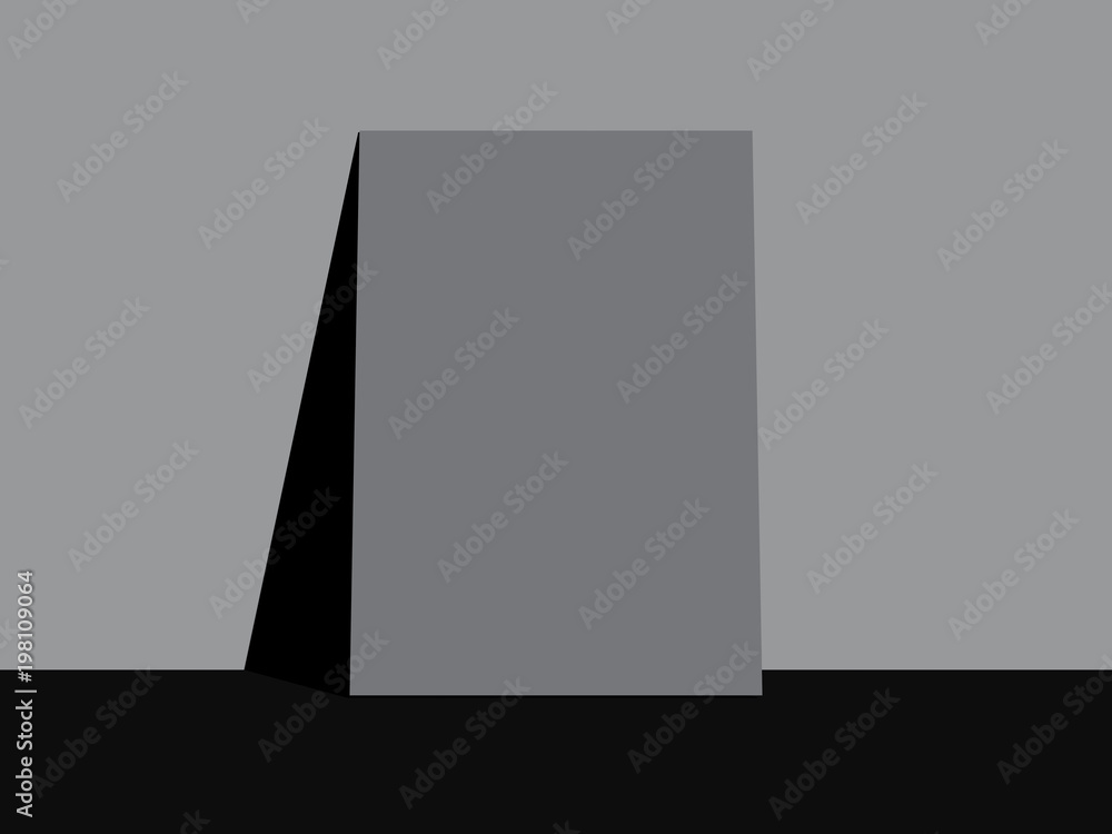 Poster gray banner with dark shadow. 3d rendering
