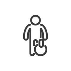 Fototapeta premium Icon line soccer player with ball