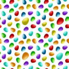 Seamless pattern of easter eggs. Vector illustration in cartoon style.