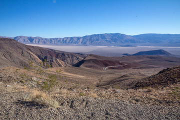 Highway 190 loops down into Death Valley National Park