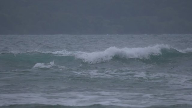 Closeup Of Waves, Breaking At A Beach (180fps Slow Motion)