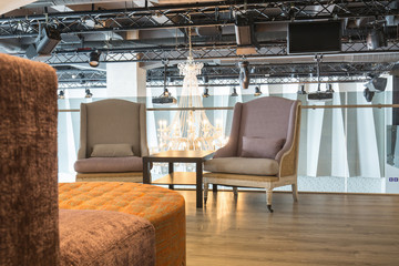 Interior of a new luxury restaurant,lobby cafe,lounge bar