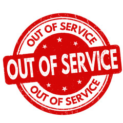 Out of service grunge rubber stamp