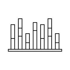 statistic data information bar graph vector illustration outline design