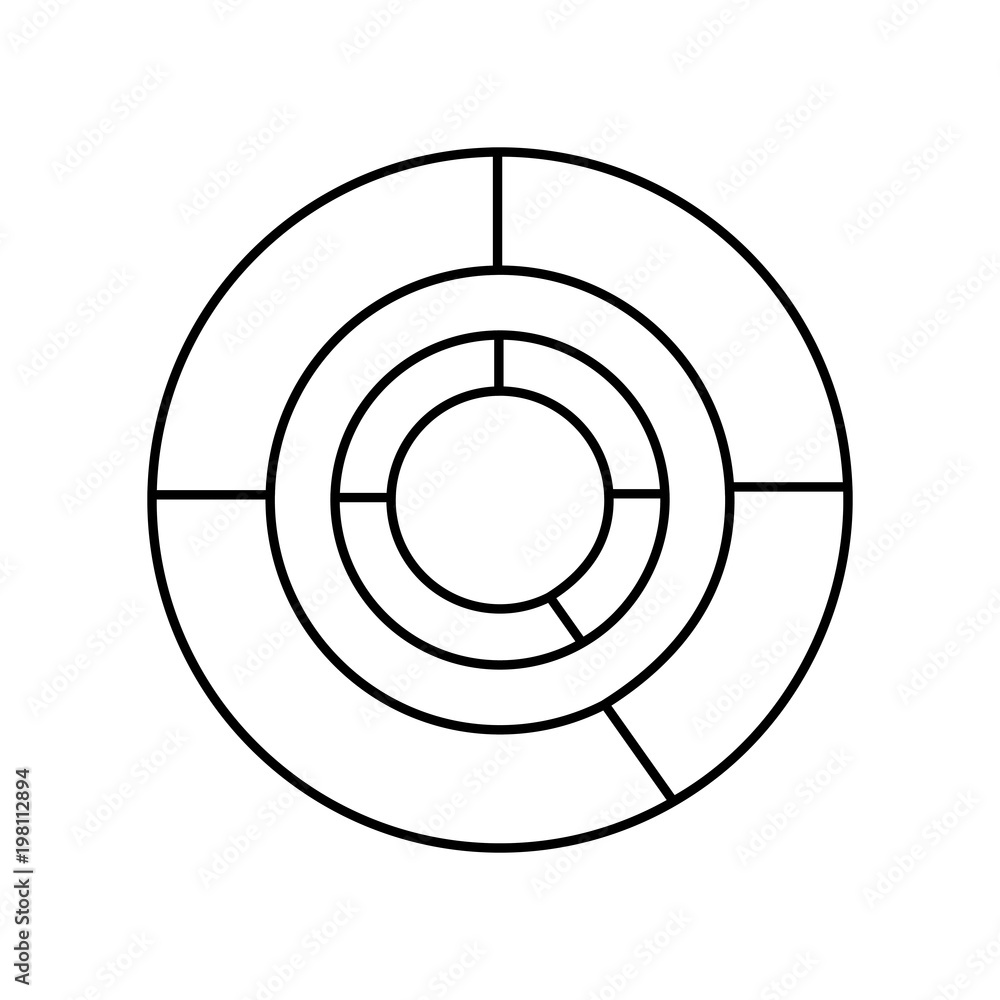 Poster round chart statistic data diagram icon vector illustration outline design