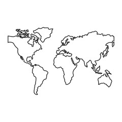 world map continents global image vector illustration outline design