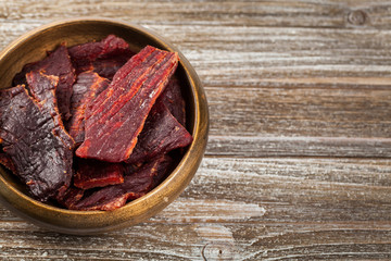Beef Jerky. Selective focus.